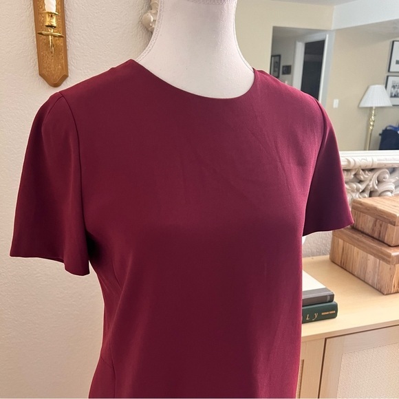 BABATON ARITZIA Patricio Short Sleeve Sheath Mini Dress in Burgundy Size 2‎ - Picture 2 of 7